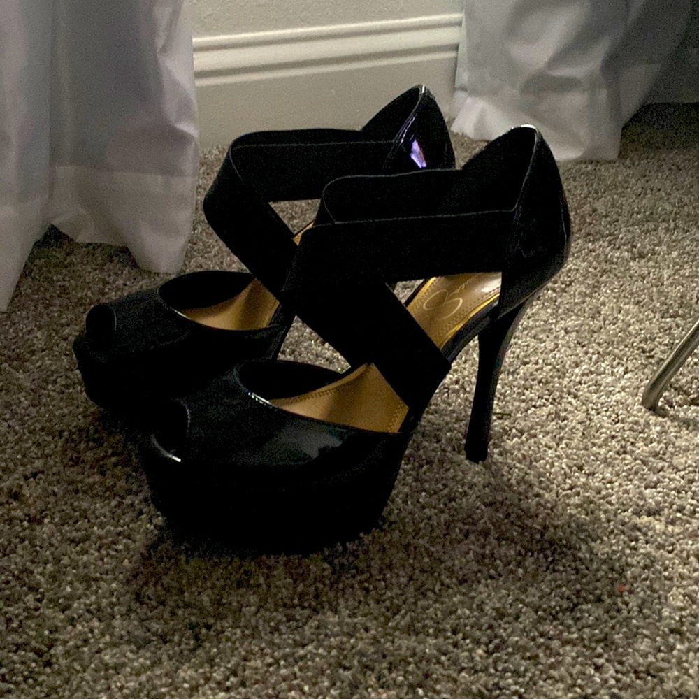 Jessica Simpson black heels. Size 8